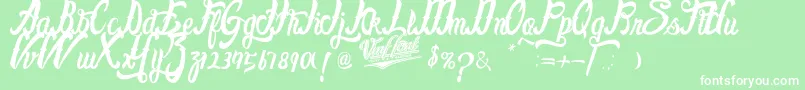 FayetScripts-Schriftart – Weiße Schriften auf grünem Hintergrund