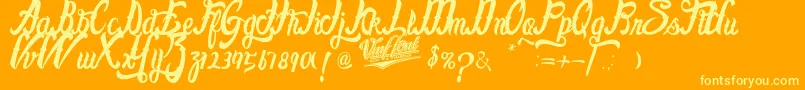 Fonte FayetScripts – fontes amarelas em um fundo laranja