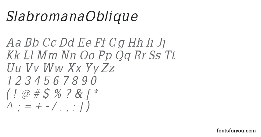 SlabromanaOblique Font – alphabet, numbers, special characters