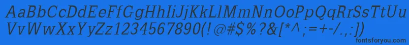 SlabromanaOblique Font – Black Fonts on Blue Background