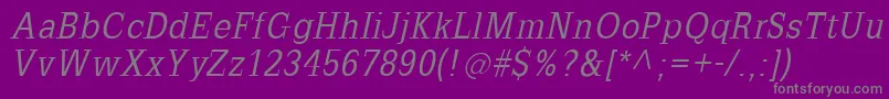 Weitere Informationen zur SlabromanaOblique-Schriftart SlabromanaOblique-Schriftart – Graue Schriften auf violettem Hintergrund