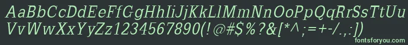 SlabromanaOblique Font – Green Fonts on Black Background