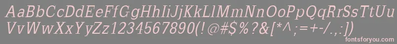 SlabromanaOblique-Schriftart – Rosa Schriften auf grauem Hintergrund