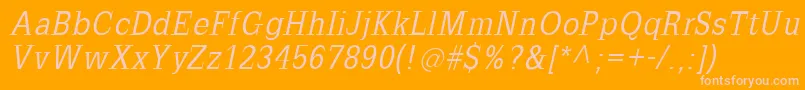 More about SlabromanaOblique Font SlabromanaOblique Font – Pink Fonts on Orange Background