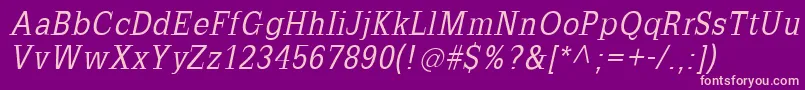fuente SlabromanaOblique – Fuentes Rosadas Sobre Fondo Morado