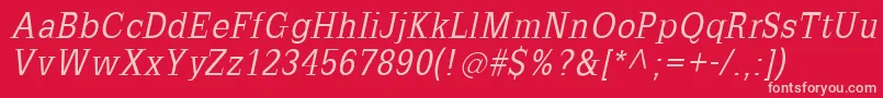 SlabromanaOblique Font – Pink Fonts on Red Background