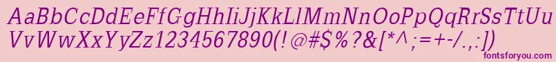 SlabromanaOblique-Schriftart – Violette Schriften auf rosa Hintergrund