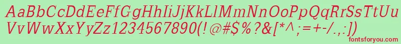SlabromanaOblique Font – Red Fonts on Green Background