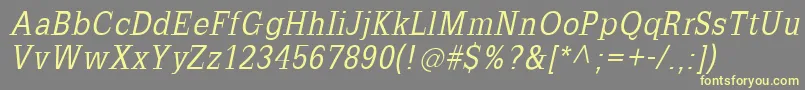 SlabromanaOblique-Schriftart – Gelbe Schriften auf grauem Hintergrund