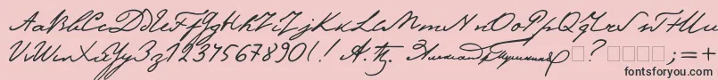 Pushkin-Schriftart – Schwarze Schriften auf rosa Hintergrund