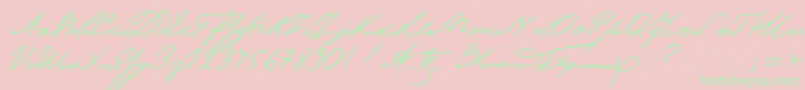 Pushkin Font – Green Fonts on Pink Background