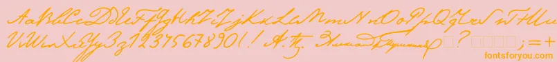 Pushkin Font – Orange Fonts on Pink Background