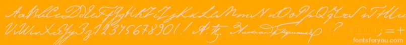 More about Pushkin Font Pushkin Font – Pink Fonts on Orange Background