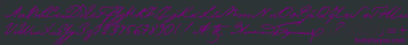 Pushkin Font – Purple Fonts on Black Background