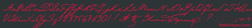 Pushkin Font – Red Fonts on Black Background