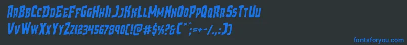 Demonpriestrotal Font – Blue Fonts on Black Background