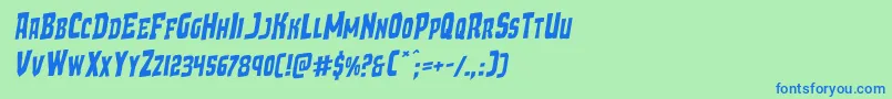 Шрифт Demonpriestrotal – синие шрифты на зелёном фоне