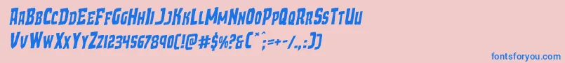 Demonpriestrotal Font – Blue Fonts on Pink Background
