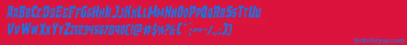 Demonpriestrotal Font – Blue Fonts on Red Background