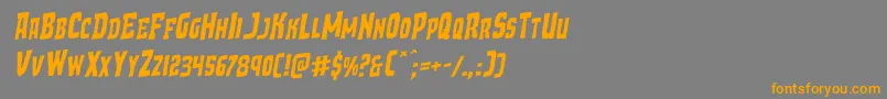 フォントDemonpriestrotal – オレンジの文字は灰色の背景にあります。