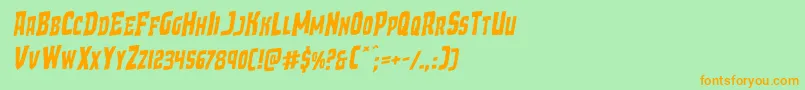 Demonpriestrotal Font – Orange Fonts on Green Background