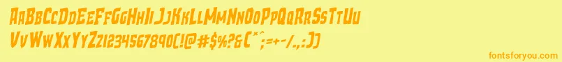 Demonpriestrotal Font – Orange Fonts on Yellow Background