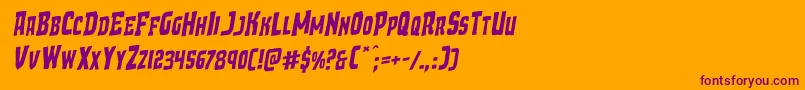 Demonpriestrotal Font – Purple Fonts on Orange Background
