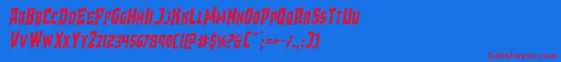 Demonpriestrotal Font – Red Fonts on Blue Background