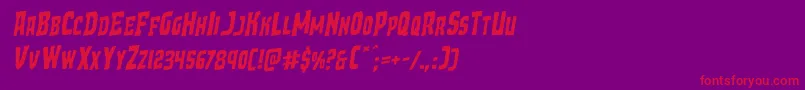 フォントDemonpriestrotal – 紫の背景に赤い文字