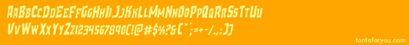 Demonpriestrotal Font – Yellow Fonts on Orange Background