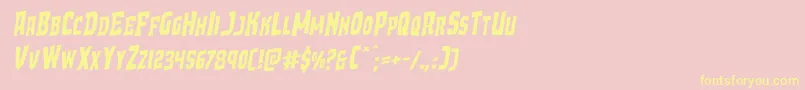 Demonpriestrotal Font – Yellow Fonts on Pink Background