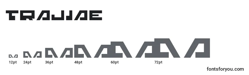 Размеры шрифта Trajiae
