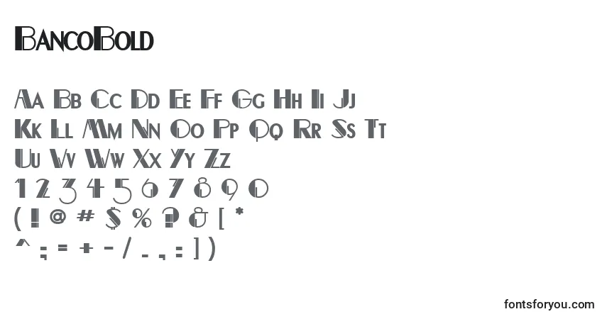 Fuente BancoBold - alfabeto, números, caracteres especiales