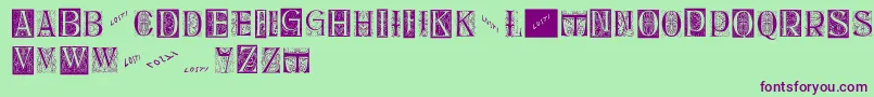 Delitschinitialen Font – Purple Fonts on Green Background