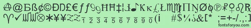 フォントXcrypt – 緑の背景に黒い文字