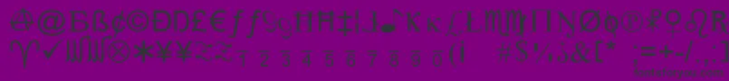 Xcrypt-Schriftart – Schwarze Schriften auf violettem Hintergrund