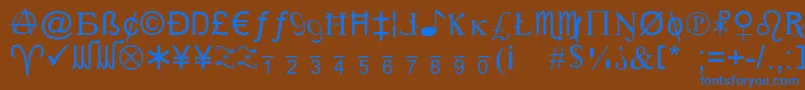 フォントXcrypt – 茶色の背景に青い文字