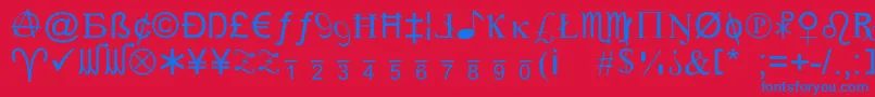 Xcrypt Font – Blue Fonts on Red Background