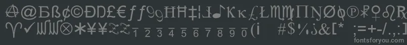 フォントXcrypt – 黒い背景に灰色の文字