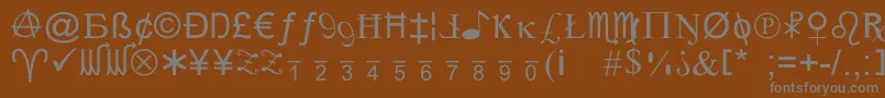 フォントXcrypt – 茶色の背景に灰色の文字