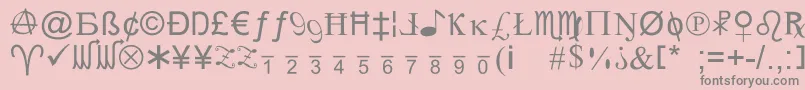 フォントXcrypt – ピンクの背景に灰色の文字