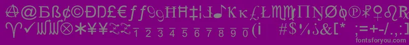 フォントXcrypt – 紫の背景に灰色の文字