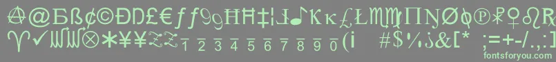 フォントXcrypt – 灰色の背景に緑のフォント