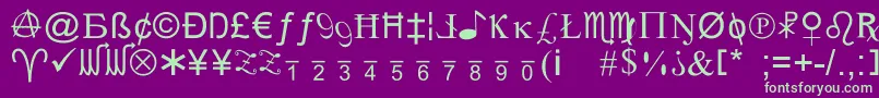 フォントXcrypt – 紫の背景に緑のフォント