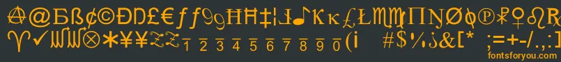 フォントXcrypt – 黒い背景にオレンジの文字