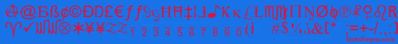 Xcrypt Font – Red Fonts on Blue Background