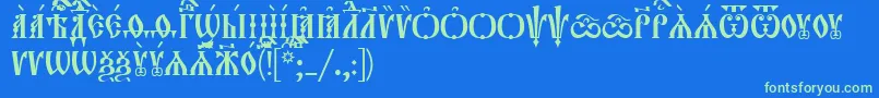 Orthodox.TtUcs8CapsTight Font – Green Fonts on Blue Background