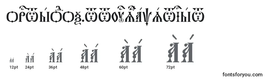 Размеры шрифта Orthodox.TtUcs8CapsTight