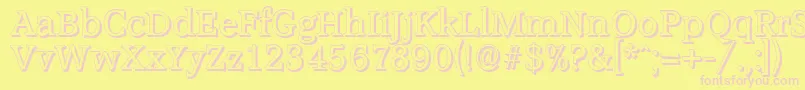 AccoladeshadowRegular Font – Pink Fonts on Yellow Background