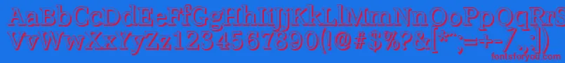 AccoladeshadowRegular Font – Red Fonts on Blue Background